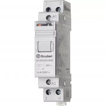 Releu de impuls Finder seria 20, 1NO+1NC, 20A, bobină 24V AC, șină DIN 202380244000