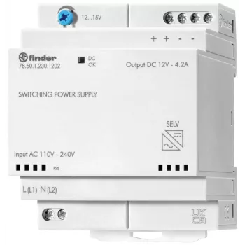 Sursă de alimentare pentru șină DIN Finder 78.50.1.230.1202 12 V DC 4,6 A 50 W