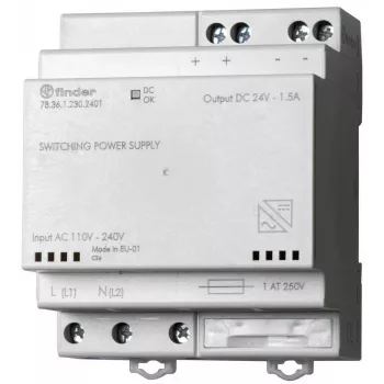 Sursă de alimentare în comutație Finder 78.36.1.230.2402 36W 24V DC 1,5A șină DIN