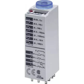 Releu temporizator multifuncțional Finder 85.03.8.240.0000, 24-240 V AC/DC, 3 CO, 10 A, 18 funcții