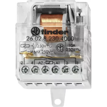 Releu de impuls Finder 26.02.8.230.4000 2NO 10A 230V AC șină DIN