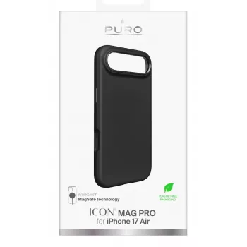 Husă PURO Icon pentru Apple iPhone 17 Air 6,6 inch neagră compatibilă MagSafe