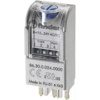 Modul temporizator multifuncțional FINDER 86.30, 24V AC/DC, 1 CO 16A, 8 funcții, 0,05s-100h 863000240000T