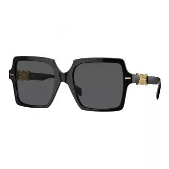 Versace VE4441 GB1-87 Women's Square Sunglasses, Black/Grey, 55mm