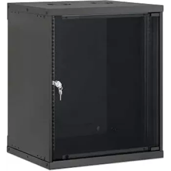 Carcasă de perete pentru rack Intellinet 19 inch, Basic Line, 12U, adâncime 400 mm, neagră RAL 9005 (716697)
