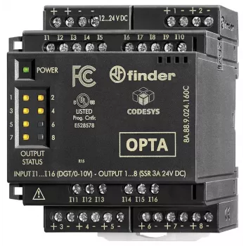 Modul interfață releu electromecanic Finder 8A.58.9.024.160C, bobină 24 V DC, 1 contact comutator, 6 A, șină DIN