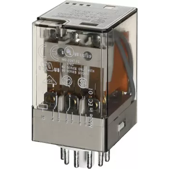 Releu industrial Finder 60.13.8.024.0 cu LED, 3 CO, 24V AC, 10A, cu mufă 601380240050