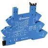 Soclu releu Finder 93.51.8.240, borne cu arc, șină DIN, albastru, pentru 34.51/34.81