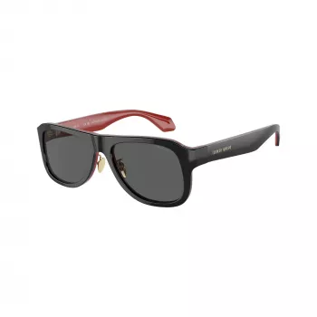 Ochelari de soare bărbați Giorgio Armani AR8209 6069B1 pătrați, negru mat, gri închis, 54 mm