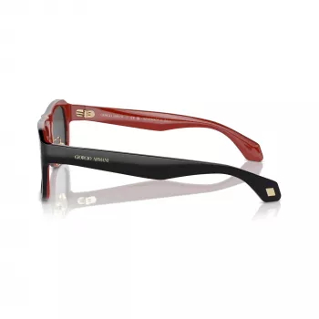 Ochelari de soare bărbați Giorgio Armani AR8209 6069B1 pătrați, negru mat, gri închis, 54 mm