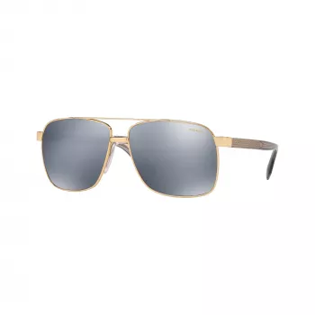 Versace VE2174-1002Z3 Men's Pilot Sunglasses, Black Frame, Grey Mirror Lens, 59/13/145 mm