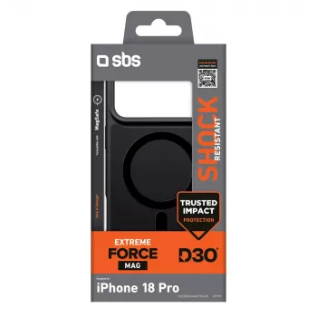 Husă SBS D3O Force pentru iPhone 18 Pro cu MagSafe – neagră