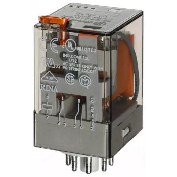 Releu industrial Finder 12 VAC 2,2 VA DPDT 10A 250VAC 2 CO cu mufă 60.12.8.012.0040