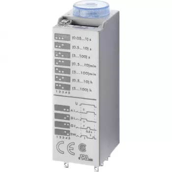 Releu temporizator multifuncțional Finder 85.04.0.125.0000, 125 V AC/DC, 0,05 s-360000 s, 4 contacte comutatoare