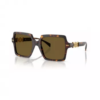 Versace VE4441-108-73 Women's Sunglasses - Havana Frame, Brown Lens, 55mm