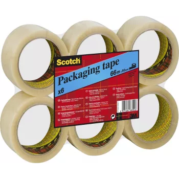 Bandă de ambalare 3M Scotch 6890, 50mm x 66m, PVC transparent, aderență puternică, silențioasă, 50 microni - 1 rolă (PVC6RT)