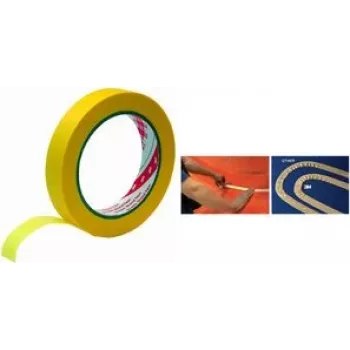 Bandă de mascare pentru vopsitorie 3M Painter's Masking Tape 244 Gold, 24 mm x 50 m, 0,08 mm, extra subțire și conformabilă pentru vopsire profesională - 1 rolă 2442450