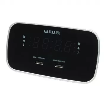 Radioceas cu alarmă AIWA CRU-19RD roșu cu tuner FM/AM, alarmă dublă, snooze, temporizator de somn, afișaj LED, backup cu baterie