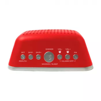 Radioceas cu alarmă AIWA CRU-19RD roșu cu tuner FM/AM, alarmă dublă, snooze, temporizator de somn, afișaj LED, backup cu baterie