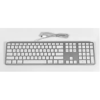 Tastatură cu fir USB-C Matias pentru Mac - argintie - versiunea SUA (FK316CS)