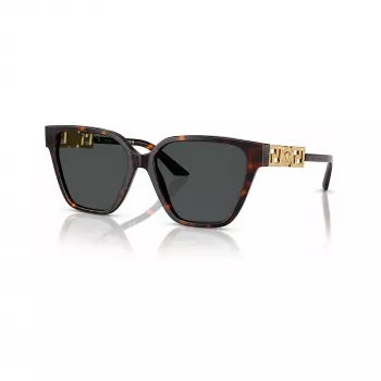 Versace VE4471B10887 Women's Sunglasses - Havana Frame, Dark Grey Lenses, 56mm