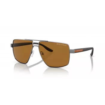 Ochelari de soare aviator polarizați Armani Exchange AX2037S 600383 pentru bărbați, negru mat/gri, 60 mm