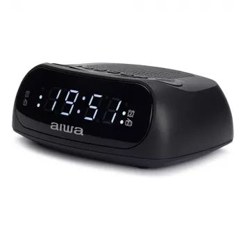 Radio cu ceas FM AIWA CR-09J cu alarmă dublă, afișaj LED, negru