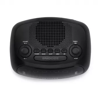 Radio cu ceas FM AIWA CR-09J cu alarmă dublă, afișaj LED, negru