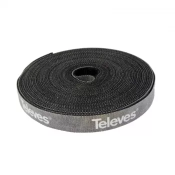 Rolă de legături de cablu cu scai Televes KB 8, 8 mm x 10 m, negru, reutilizabilă 200101