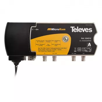 Amplificator de bandă largă Televes KVE2025RK65 20/25dB cu cale de retur 5-65MHz 20dB (534212)