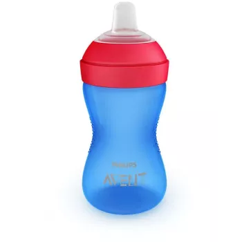 Cană de antrenament Philips Avent My Grippy cu gura moale 300ml, 9M+, albastru