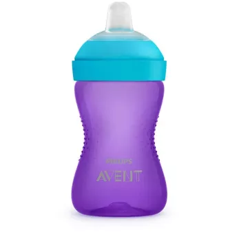 Cană de antrenament Philips AVENT My Grippy cu gura moale 300 ml, 9m+, mov