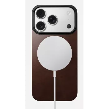Carcasă magnetică din piele NOMAD pentru iPhone 17 Pro compatibilă MagSafe, piele Horween Rustic Brown