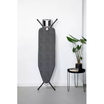 Husă de masă de călcat Brabantia Denim Black, mărimea B, 124x38 cm, căptușeală de 8 mm