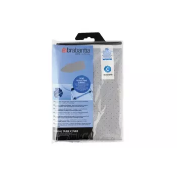 Husă pentru masă de călcat Brabantia, 124x45 cm, bumbac metalizat, spumă 2mm, gri metalic