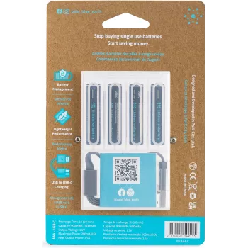 Baterie litiu-ion AAA reîncărcabilă USB-C Pale Blue PB-AAA-C