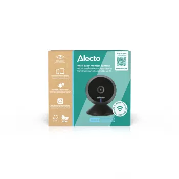 Baby monitor video digital Alecto SMARTBABY5BK, 2,4 GHz FHSS, LCD color 2,4 inch, vedere nocturnă, comunicare bidirecțională, senzor de temperatură, cântece de leagăn, VOX, negru