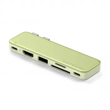 Hub USB-C Snap Satechi - adaptor multiport cu 4K HDMI, USB 5Gbps, cititor de carduri, 45W PD (Citrus)