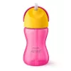 Cană cu pai Philips Avent cu pai flexibil, 300 ml, 12m+, roz