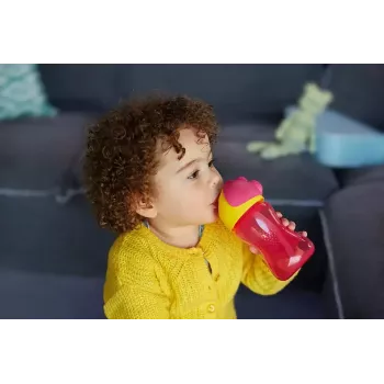 Cană cu pai Philips Avent cu pai flexibil, 300 ml, 12m+, roz