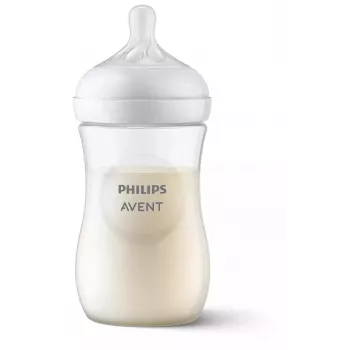 Biberon Philips AVENT Natural Response 260 ml, tetină cu debit mediu, 1m+