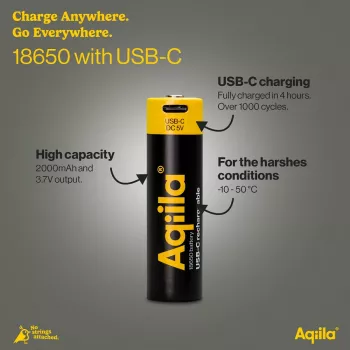 Acumulator NiMH reîncărcabil prin USB-C AQIILA AQ18018650398C1, 1,2 V, 1 buc.