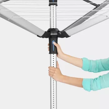 Uscător rotativ de rufe Brabantia Lift-O-Matic 50 m, Metallic Grey