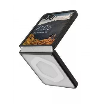 Husă UAG Mouve cu modul magnetic pentru Samsung Galaxy Z Flip8, Ice (transparent)/neagră 214561114343