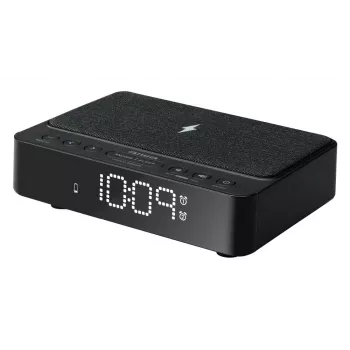 Ceas deșteptător digital AIWA CR-30/BK cu afișaj LED, radio FM/PLL, negru