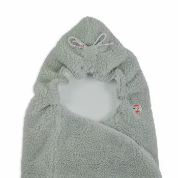 Pătură de înfășat bebeluș Lodger WPT 109 Wrapper Teddy Silk Touch, crem