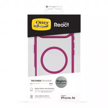 Husă spate OtterBox React Series pentru Apple iPhone Air - compatibilă MagSafe - Rose Crystal (roz/transparent) 77-98614