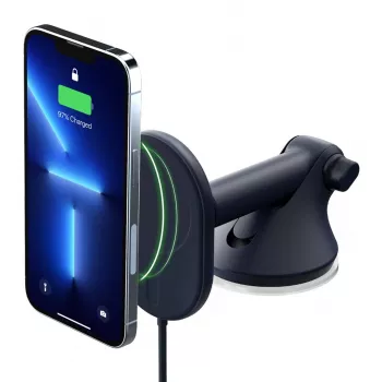 iOttie Velox încărcător wireless magnetic cu suport pentru bord și parbriz - încărcare rapidă Qi 7,5W, compatibil MagSafe, negru