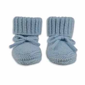 Lodger Slipper papuci din lână merino pentru bebeluși, Blue Fogg, 6-12 luni