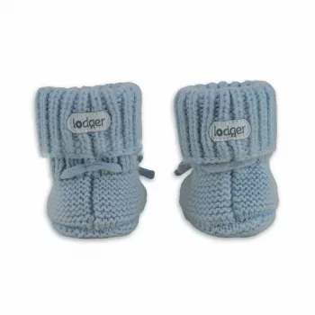 Lodger Slipper papuci din lână merino pentru bebeluși, Blue Fogg, 6-12 luni